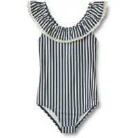 Wheat Badedragt - UV40+ - Doris - Blue Stripe - - 8 år (128) - Badetøj