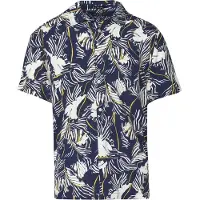 KOROSHI Skjorte navy / gul / hvid