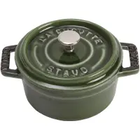 Staub La Cocotte rund gryde støbejern 0,25 L Basilikum grøn