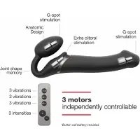 Strap-On-Me Vibrating Bendable Dildo - Black Large