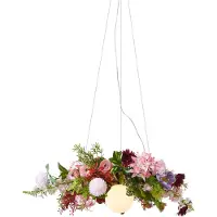 QAZQA Boheme pendellampe sort med farvede blomster rød og pink - Flower Power