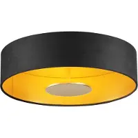 QAZQA Moderne loftslampe sort velour inkl. LED 3-trins dæmpbar - Bredow