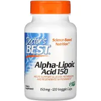 Doctors Best Alpha-Lipoic Acid 150 hj?lper med at underst?tte glukosemetabolismen og regenerere antioxidanter* Ikke-GMO glutenfri vegansk sojafr