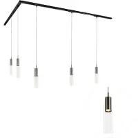 QAZQA Moderne skinnesystem med 5 messingfarvede pendellamper 1-faset - Iconic Lloyd