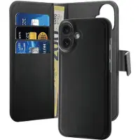 Puro iPhone 16 Plus 2-i-1 Magnetisk Pung Taske - Sort