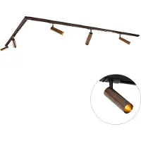 QAZQA Moderne skinnesystem med 5 spots mørk bronze 1-faset GU10 35mm - Iconic Jeana Luxe