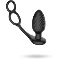 Nexus - TORNADO Rotating Plug with Cock & Ball Rings - Black