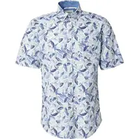 Fynch&Hatton Summer Poplin Print Kortærmet Skjorte