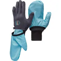 Black Diamond - Trail running tøj - Deploy Wind Hood Gloves Carbon-Glacier til UnisexNylon - Størrelse S - Blå