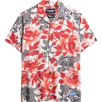 Superdry Superdrytil mænd. M4010740A Hawaii-skjorte lyserød (M), Casual, Pink, Bomuld, Korte ærmer