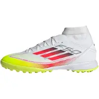 Adidas Dame F50 League Mid Pure Victory Pack TF Astro Fodboldstøvler Cloud White/Lucid Red/Solar Yellow