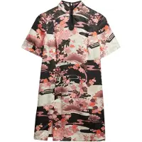 Superdry Mandarin Jacquard Kortærmet Kort Kjole