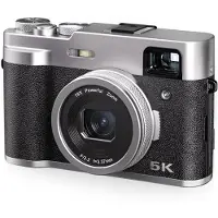 INF 5K digitalkamera med front- og bagkamera, søger, autofokus, anti-shake Black