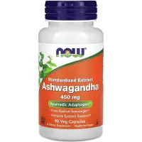 Now , Ashwagandha, Standardiseret Ekstrakt, 450 mg, 90 Veg Capsules