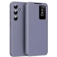 Mtp Products Samsung Galaxy S24 FE Smart Clear View Flip Cover med kortplads - grå-lilla