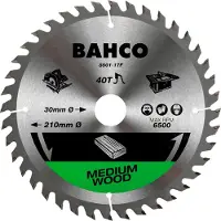 Bahco Cementeret Karbidtippet Cirkelsavklinge Med 16 Tænder Og Medium Serration Til Træmaterialer 125 Mm