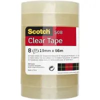 3M Kontortape Scotch 508, 66 m x 19 mm, 8 stk.