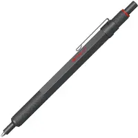 Rotring 600 Kuglepen | Medium Spids | Sort Blæk | Metalkrop | Mørk Sten | Skridsikkert Rillet Greb & Sekskantet skaft | Genopfyldelig