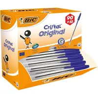 BIC Kuglepen Cristel Original blå Medium 1 mm - BonusPack - (100 stk.)