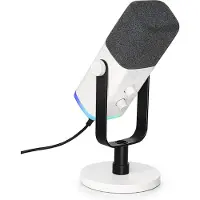 Fifine AM8W dynamisk mikrofon med stativ (hvid)