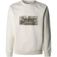 Pepe Jeans Pepe Jeanstil mænd. PM582842 Dalter sweatshirt hvid (XXL), Casual, Bomuld, Bæredygtig