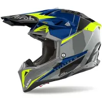 Airoh Aviator III Push Sølv/Blå/Gul S