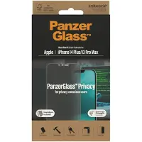 PanzerGlass - Skærmbeskytter for mobiltelefon - ultrabred pasform - glas - med fortrolighedsfilter - rammefarve sort - for Apple iPhone 13 Pro Max, 14 Plus