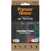 PanzerGlass iPhone 14 Pro Max Ultra-Wide Fit Privacy EasyAligner Hærdet Glas - Sort Kant