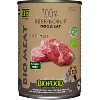 Biofood Organic 100% Oksekød - Hund & Kat - 12 x 400 g