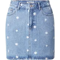 ONLY Nederdel 'ONLSTELLA' blue denim / hvid
