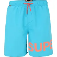 Superdry Superdrytil mænd. M3010244A Blå grafisk badedragt (L), Badetøj, Genanvendt polister, Bæredygtig