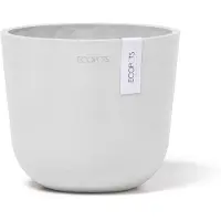Ecopot's Oslo Mini Holdbar Rund Indendørs/Udendørs Blomsterkrukke, Hvid, 6"