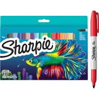 Sharpie permanent markersæt | Farvesortiment i Limited Edition | Fin spids | 18 stk markerpenne | Skolestartssæt