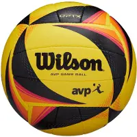 Wilson AVP OPTX, Sort, Gul, Sammensat, Imiteret læder, Mikrofiber, 18-panel ball, Indendørs & udendørs, AVP, Billede