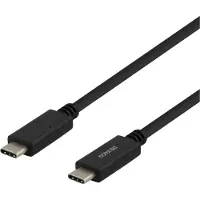 Deltaco Ladekabel USB-C til USB-C, 1 m, sort