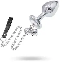 Vuxen METAL PLUG CLEAR GEMSTONE AND LEASH