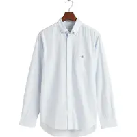 Gant Ganttil mænd. 3000140 Poplinskjorte Regular Fit Banker Stripe lyseblå (XXL), Casual, Bomuld, Lange ærmer