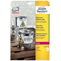 Avery Etiketter 210x148 mm hvid stærk vejrbestandig - (20 ark x 2 stk.)