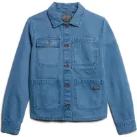 Superdry Superdrytil kvinder. W5011675A Jakke med fire lommer Chore blue (S), Blå, Casual, Bomuld, Denim, Lange ærmer