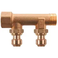 Roth fordelerrør 2 afgreninger x 15 mm indstik Euro-red