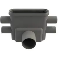 Unidrain 75 mm rendeudløb med vandlås og studs, vandret