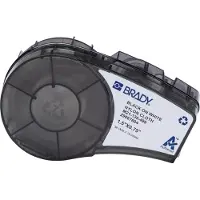 Brady M21-136-499, Hvid, Selvklæbende printeretiket, Udstanset etiket, Nylon, Termisk overførsel, Akryl