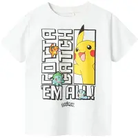 Name it T-shirt - NkmFlame Pokémon - Bright White - - 13-14 år (158-164) - T-Shirt