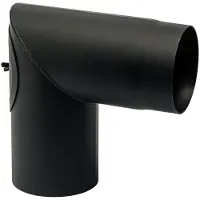 KIERULFF 130 mm Metalbestos Sorte røgrør knærør 90° med renseklap