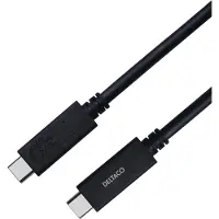 Deltaco USB4 gen3, USB-C - USB-C, 5A EPR, sort, 0,8m