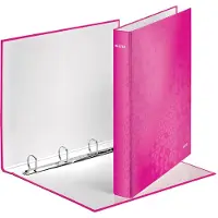 Leitz WOW - Ringbind - rygbredde: 40 mm - for A4 Maxi - kapacitet: 250 ark - pink metallisk