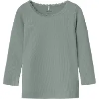 Name it Bluse - Noos - Rib - Nmfkab - Slate Gray - - 2 år (92) - Bluse
