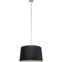QAZQA Moderne pendellampe stål med skærm 45 cm sort - Cappo 1