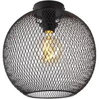 QAZQA Moderne loftslampe sort 30 cm - Mesh Ball