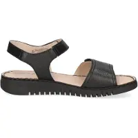 Caprice Heeled sandal, black, made of Leather without heel, Size 40